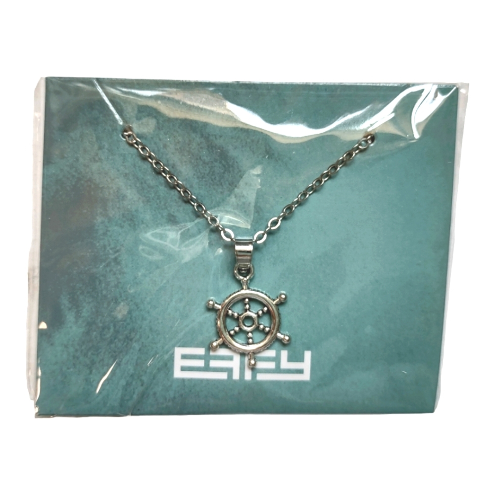 Effy Silver Tone Tropical Ship Steering Wheel Necklace Or Craft Charm Accent
